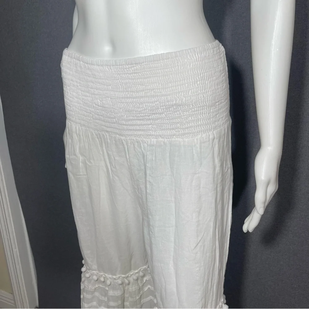 Antica Sartoria by Giacomo Cirque white embellished wide leg pants - Picture 6 of 9